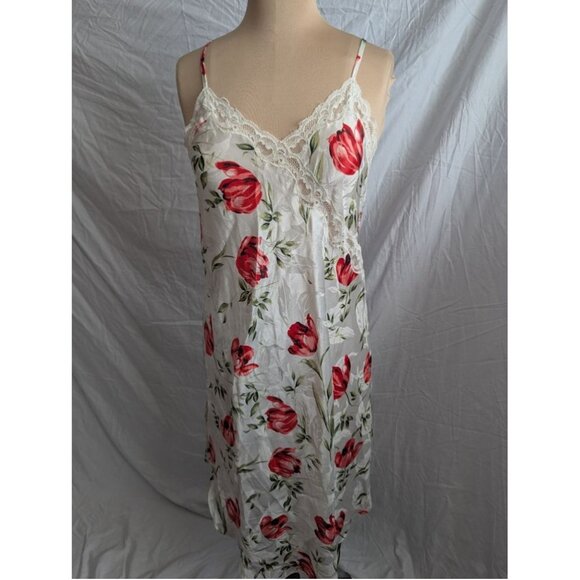 Vintage Josie Floral Lace Trim Nightie w/ Matching Robe Coquette Sexy Silky EUC - Picture 4 of 10